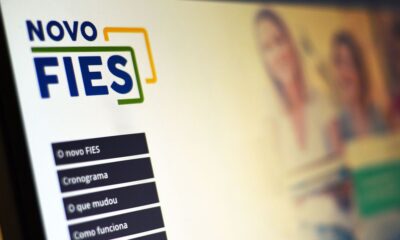 Portal oficial do Novo Fies, apresentando as opções para navegação no site