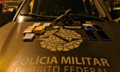 itens apreendidos: pistola 9mm e R$ 12 mil