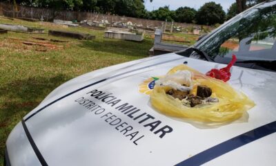 PM aprende drogas no cemitério de sobradinho